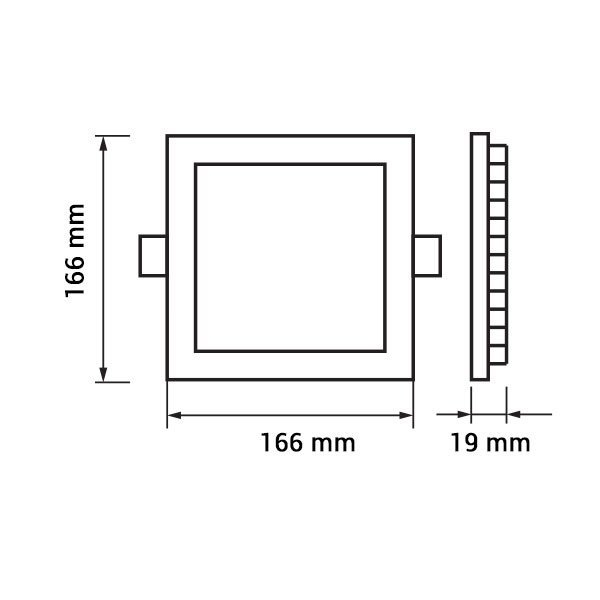 Aplica led patrata, incastrata, 12W, alb cald, Optonica 2452 [2]