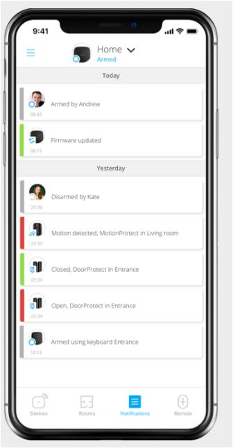 Aplicatie (iOS, Android si web) pentru utilizatori finali Ajax Security System [2]