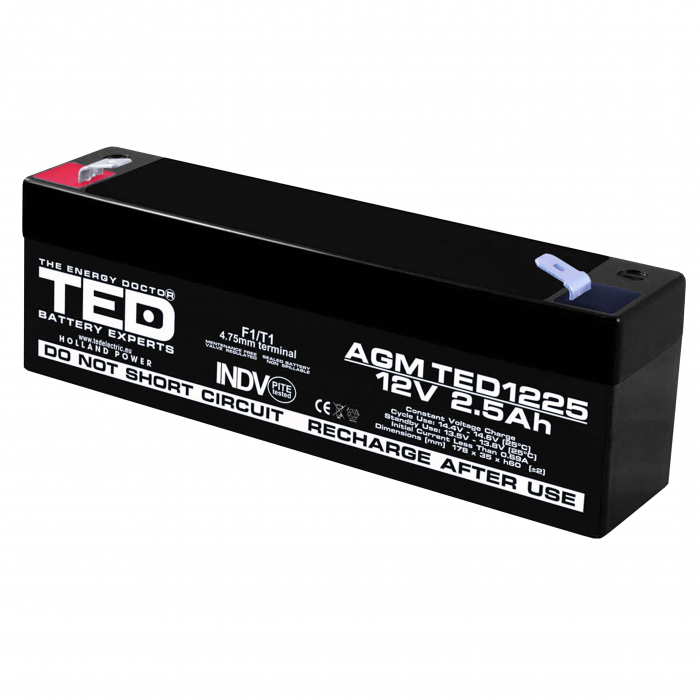 Baterie AGM 12V 2.5Ah TED1225F1 [1]