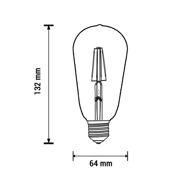 Bec led cu filament, soclu E27, ST64, 4W, alb cald, Optonica 1870 [2]