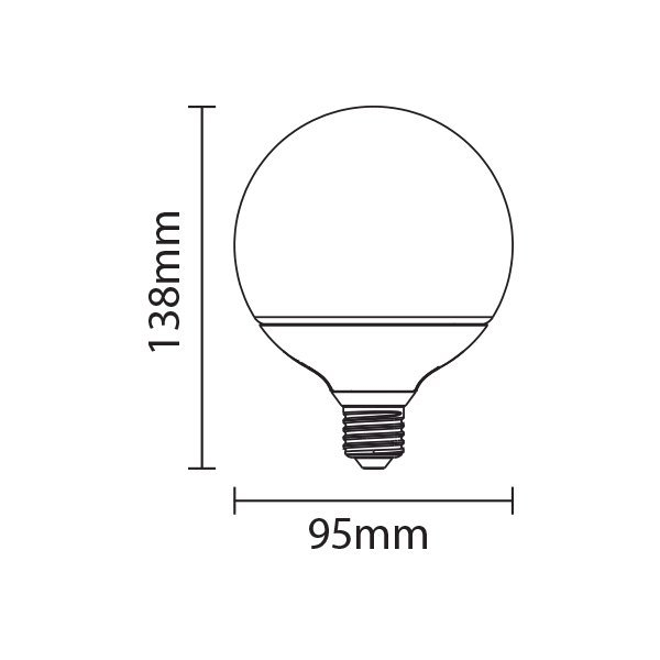 Bec led dimabil G95, soclu E27, 12W, alb cald, Optonica 1844 [3]