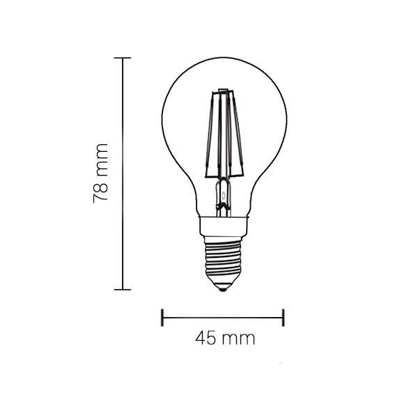 Bec led G45 cu filament, soclu E14, 2W, alb rece, Optonica 1474 [1]