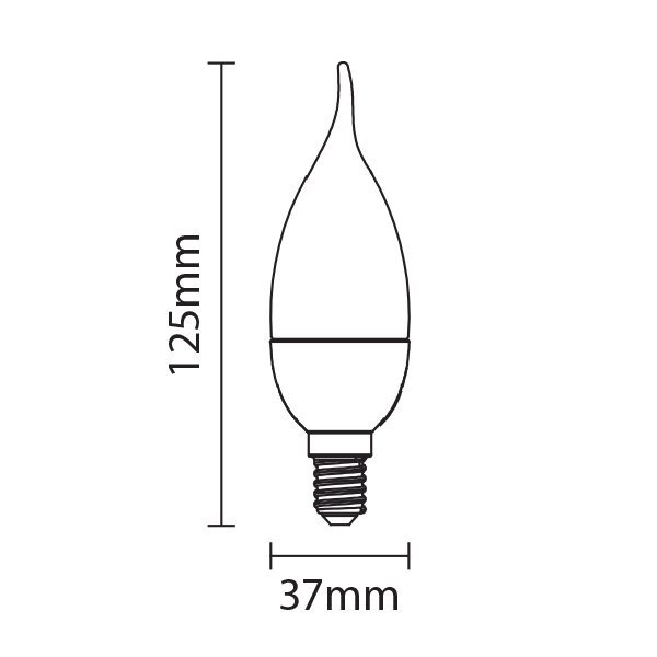 Bec led tip lumanare C37, soclu E14, 6w, alb rece, Optonica 1466 [2]