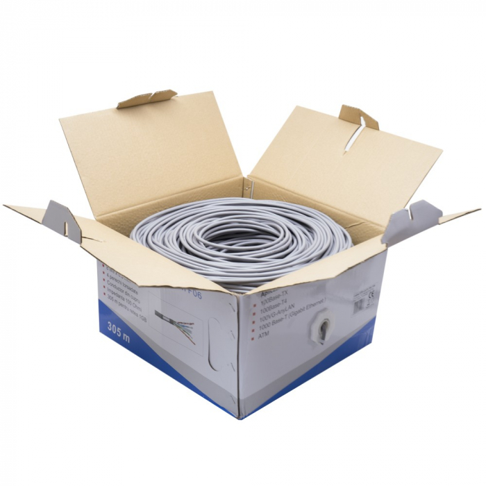Cablu semnal video cctv FTP CAT6 PNI F06 rola 305m, aluminiu cuprat [10]