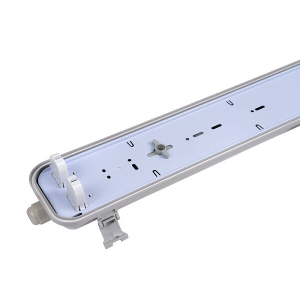 Carcasa corp iluminat industrial, liniar, cu alimentare printr-un cap pentru tuburi led T8, 2x150cm, Optonica 6657 [3]
