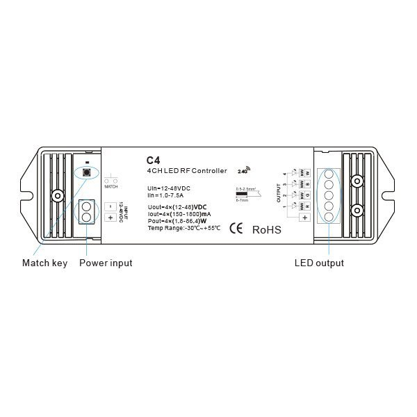 Controller led RGB/RGBW 4 canale 4x300mA, curent constant, Optonica 6343 [3]