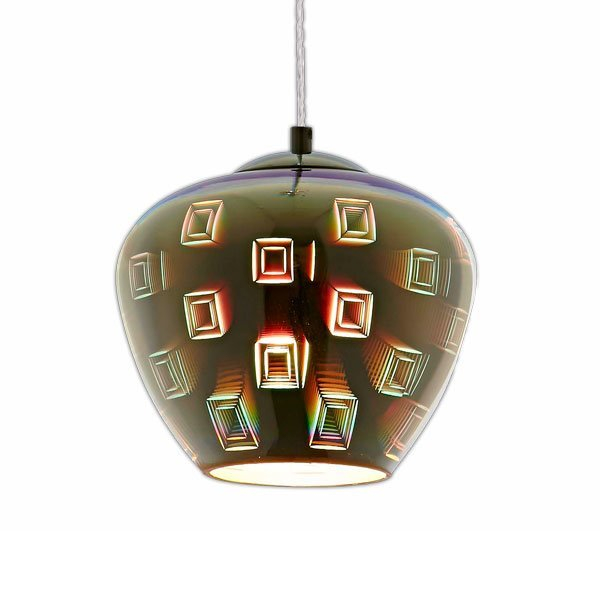 Corp led 3D, in suspensie, D200, crom, motiv cerculete, Optonica 9019 [2]