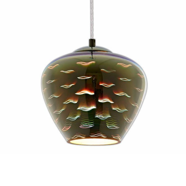 Corp led 3D, in suspensie, D200, crom, motiv pescarusi, Optonica 9020 [2]