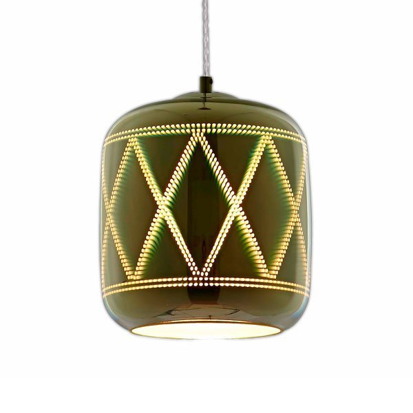 Corp led 3D, in suspensie, D200, crom, motiv romburi, Optonica 9014 [2]