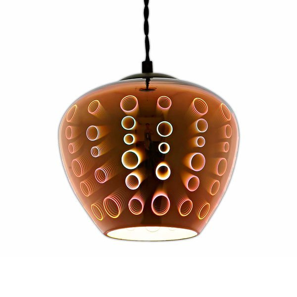 Corp led 3D, in suspensie, D200, cupru, motiv cerculete, Optonica 9021 [2]