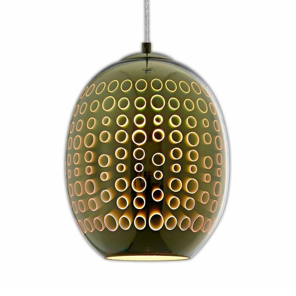 Corp led 3D, in suspensie, D220, crom, motiv cerculete, Optonica 9008 [2]
