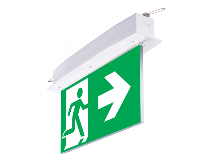Lampa EXIT 2 fete pentru centrala de baterii, incastrata, 5W, test prin centrala baterii, IP54, Intelight 94645 [3]