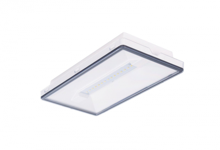 Lampa exit, aparenta, 1ora, 6W, permanent, test manual, IP44, lentile spatii largi, Intelight 93663 [1]