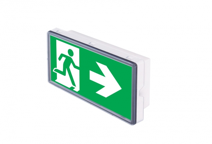 Lampa exit, aparenta, 1ora, 9W, permanent, test manual, IP65, lentile spatii deschise inalte, Intelight 87798 [4]