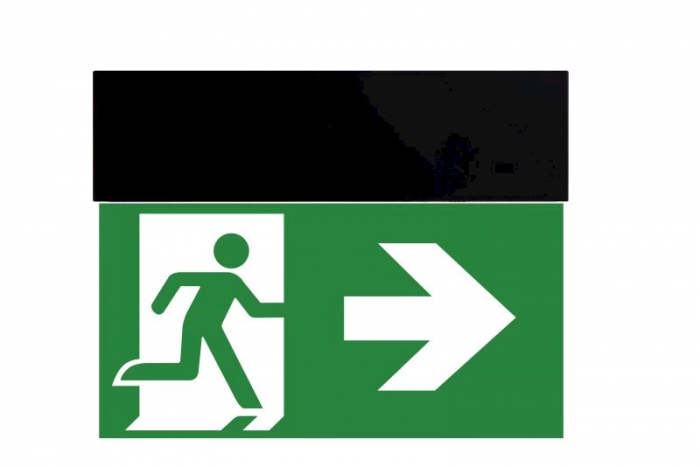 Lampa iluminat evacuare directional, neagra, aparenta, 1 ora, 2.5W, mentinut, test manual, IP20,  Intelight 90681 [1]