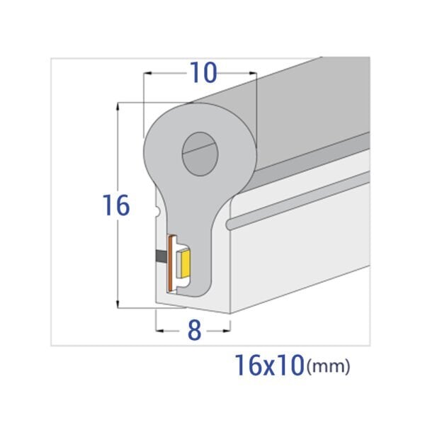 Led flexibil NEON 220V, 8.5W/m, rosu, Optonica 4584 [3]
