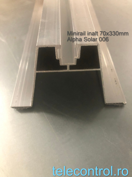 Minirail inalt 70x330mm, aluminiu, Alpha Solar 006 [2]