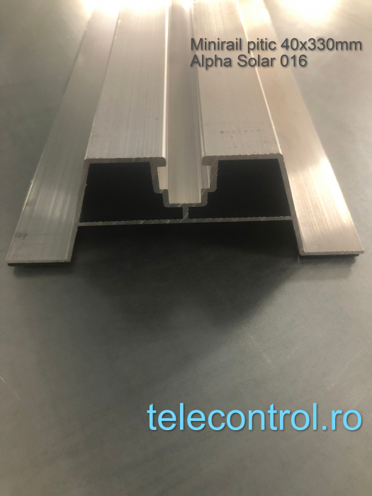 Minirail pitic 40x330mm, aluminiu, cauciuc EPDM, Alpha Solar 016 [1]