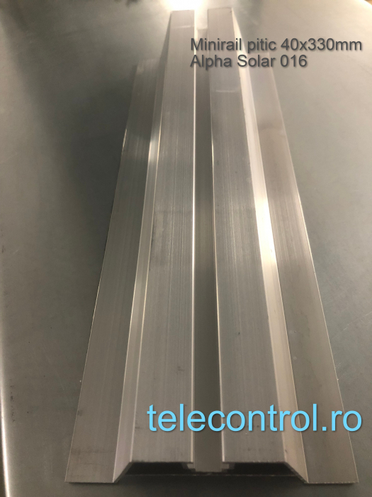 Minirail pitic 40x330mm, aluminiu, cauciuc EPDM, Alpha Solar 016 [2]