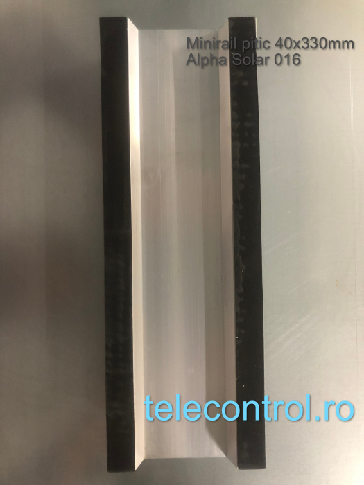 Minirail pitic 40x330mm, aluminiu, cauciuc EPDM, Alpha Solar 016 [4]