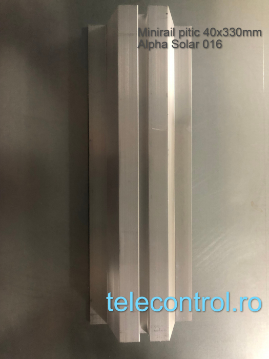Minirail pitic 40x330mm, aluminiu, cauciuc EPDM, Alpha Solar 016 [3]