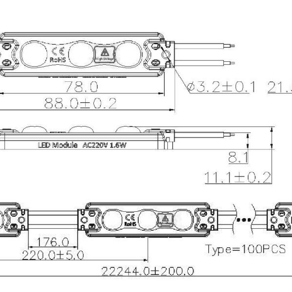 Modul led 220V, 1.6W, 5 ani garantie, Optonica 4564 [2]