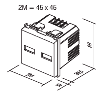 Priza alimentare USB EM65PW de 2 module [2]