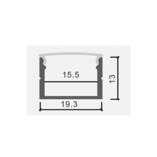 Profil aluminiu banda led 2m, 19x13mm, argintiu, Optonica 5133 [2]
