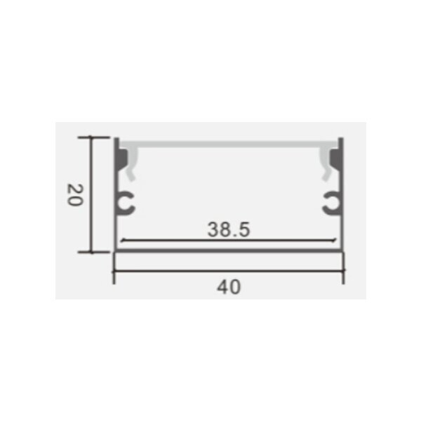 Profil aluminiu banda led 2m, 40x20mm, negru, Optonica 5120 [2]
