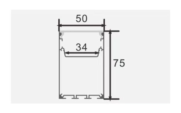 Profil aluminiu banda led 2m, 75x50mm, Corp negru/Capac alb, Optonica 15124 [2]