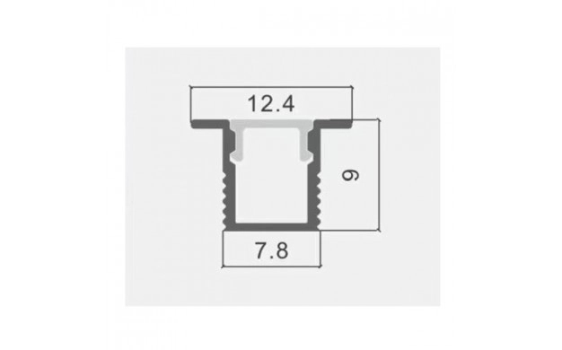 Profil aluminiu banda led 2m, cu aripioare, 12.4x9mm, Corp argintiu/Capac alb, Optonica 5141 [2]