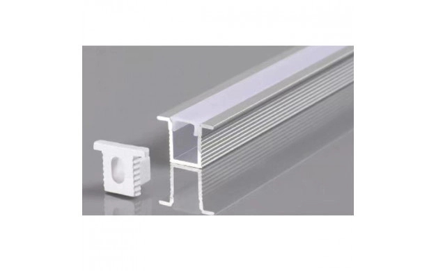 Profil aluminiu banda led 2m, cu aripioare, 12.4x9mm, Corp argintiu/Capac alb, Optonica 5141 [1]