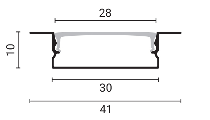 Profil aluminiu banda led 2m, cu aripioare, 41x10mm, Corp negru/Capac alb, Optonica 5119 [2]