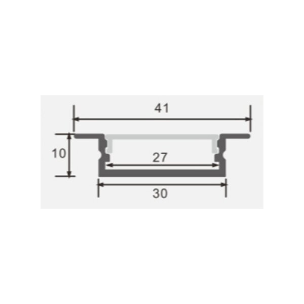 Profil aluminiu banda led 2m, cu aripioare, 41x10mm, negru, Optonica 5117 [2]