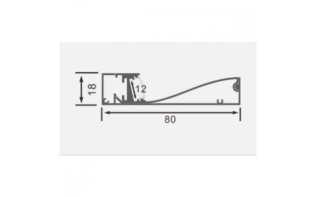 Profil aluminiu banda led 2m pentru podea, Corp gri, Optonica 15117 [2]