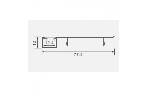 Profil aluminiu banda led 2m pentru podea, Corp alb, Optonica 15121 [2]