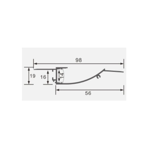 Profil aluminiu banda led 2m, tencuibil, 98x19mm, alb, Optonica 5128 [2]