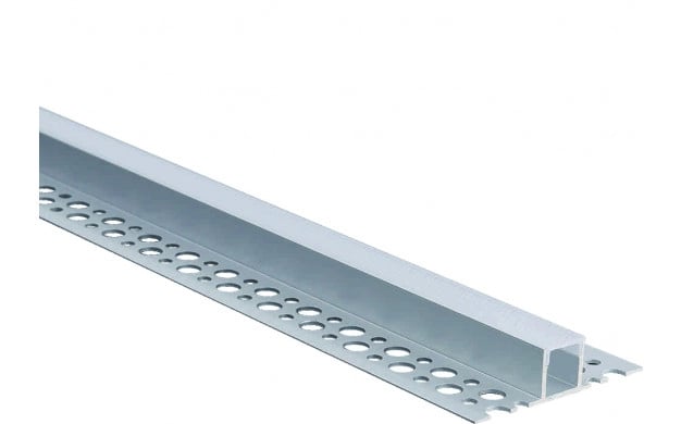 Profil aluminiu banda led 2m, tencuibil, Corp argintiu, Capac alb, Optonica 5143 [1]