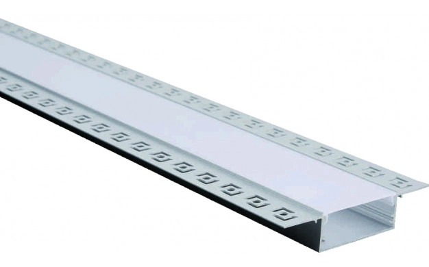 Profil aluminiu banda led 2m, tencuibil, Corp argintiu, Capac alb, Optonica 5145 [1]