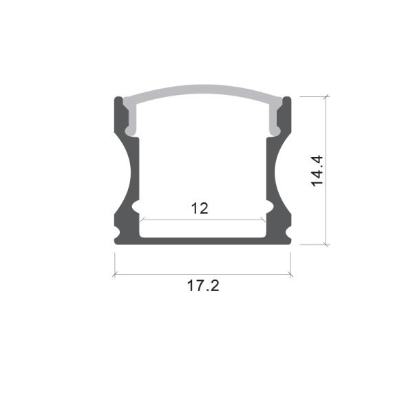 Profil aluminiu banda led, tip U, latura 12mm, lungime 2m, culoare gri natur, Optonica 5175 [2]