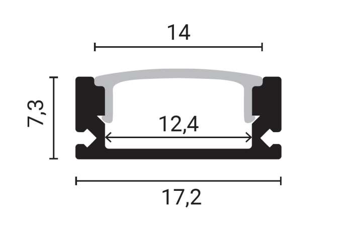 Profil aluminiu pentru benzi led 6mm, tip U, 1 metru, Optonica 5190 [2]