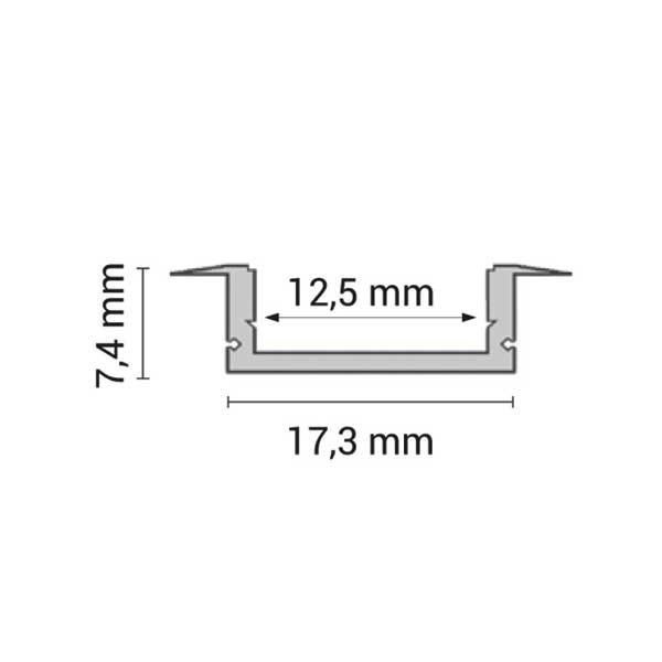 Profil aluminiu pentru benzi led 6mm, tip U cu margini, 1metru, Optonica 5193 [2]