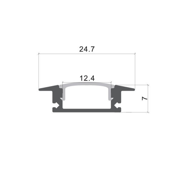 Profil aluminiu pentru benzi led 6mm, tip U cu margini, 2metri, Optonica 5192 [2]