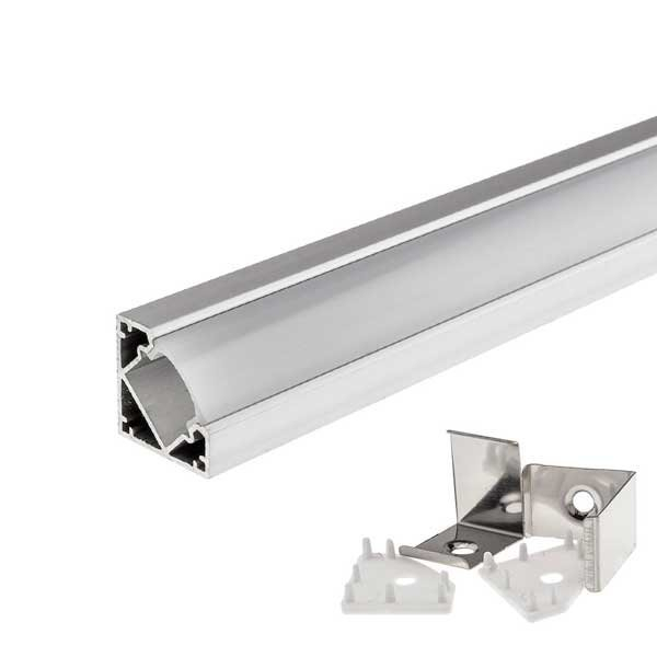 Profil aluminiu pentru benzi led, de colt, cu latura de 18mm, 1metru, Optonica 5194 [2]