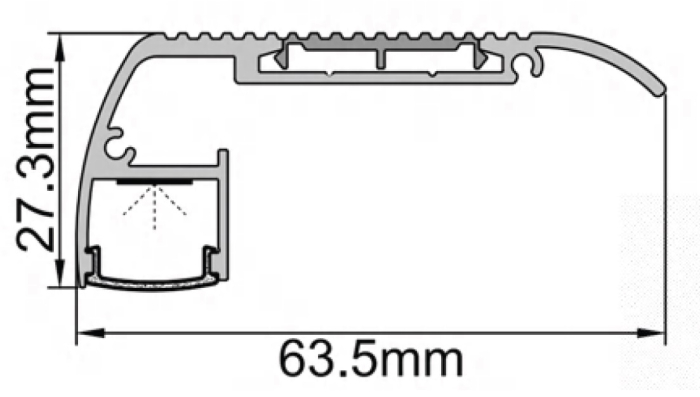 Profil din aluminiu pentru bandă LED, corp negru/capac alb, L=2M, Optonica 15134 [3]