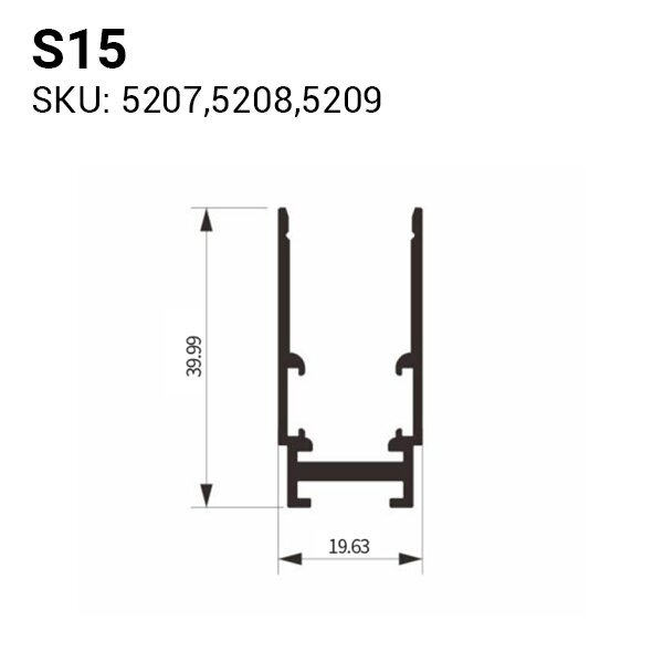 Sina magnetica aplicata S15, cu 3 circuite, neagra, Optonica 5208 [2]