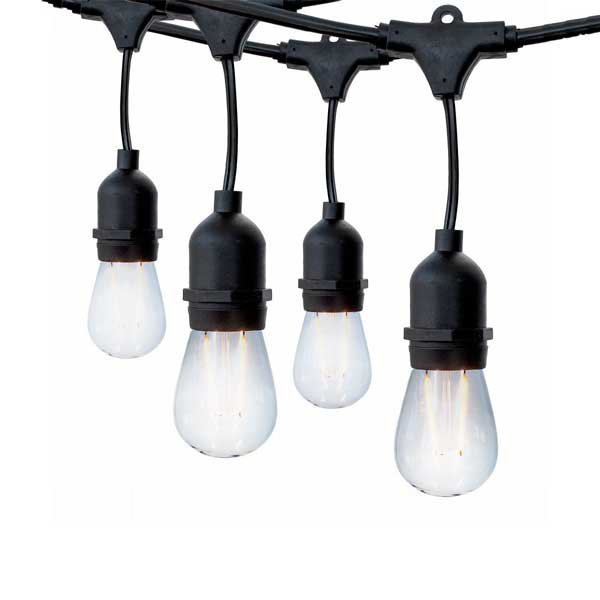 Sir luminos de exterior, culoare neagra, cu 10 socluri E27, 6m lungime, Optonica 5054 [3]