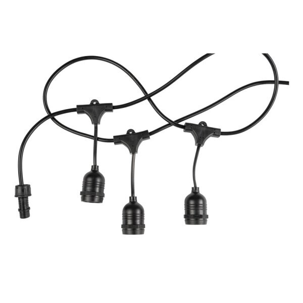 Sir luminos de exterior, culoare neagra, cu 10 socluri E27, 6m lungime, Optonica 5054 [2]