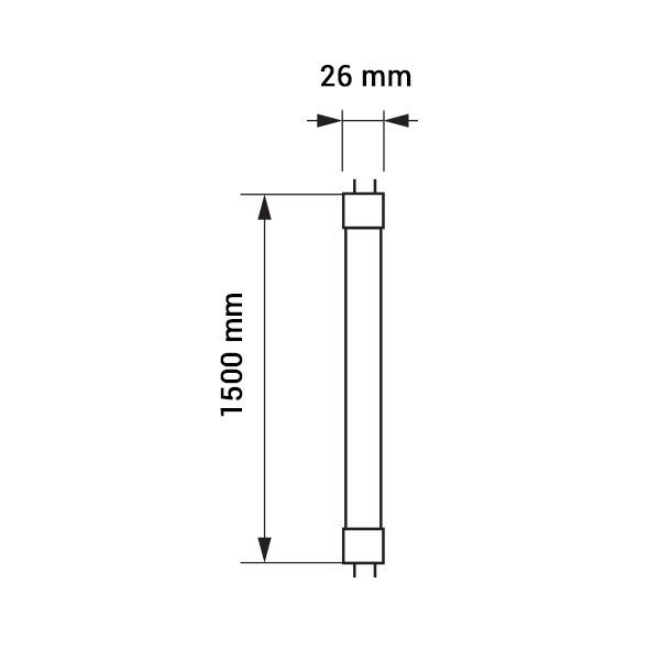 Tub led T8 de sticla cu alimentare printr-un cap, 23W, alb cald, Optonica 5668 [2]