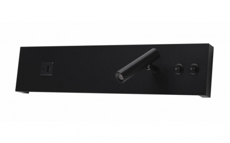 Aplice led de perete - Aplica LED 11W, IP20, Comutator ON/OFF  + USB, Negru, 3000K, Optonica 7593